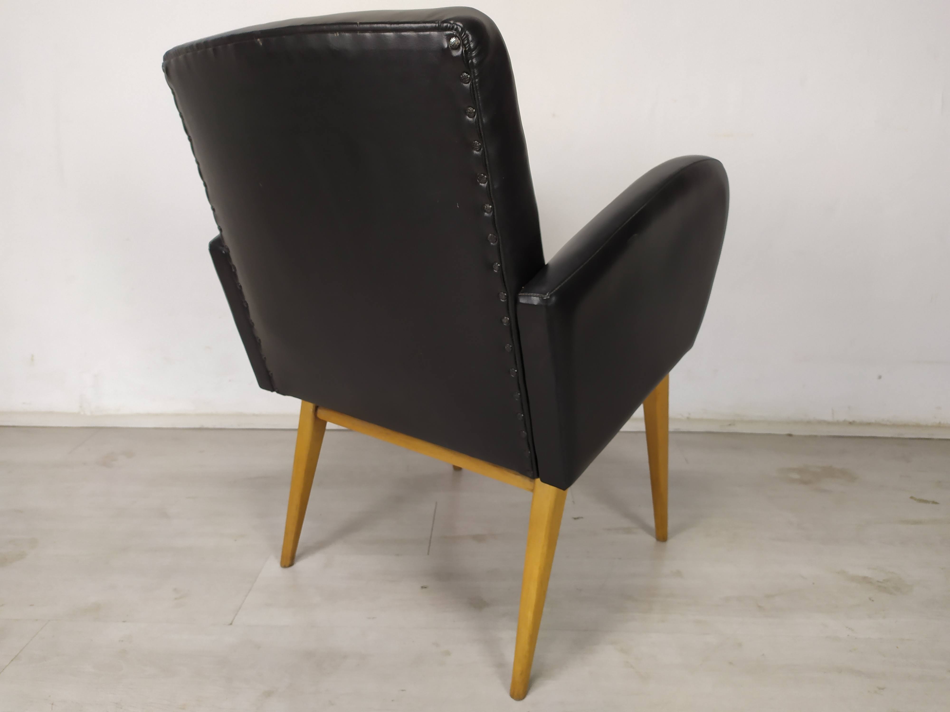 Vintage armchair skaï black