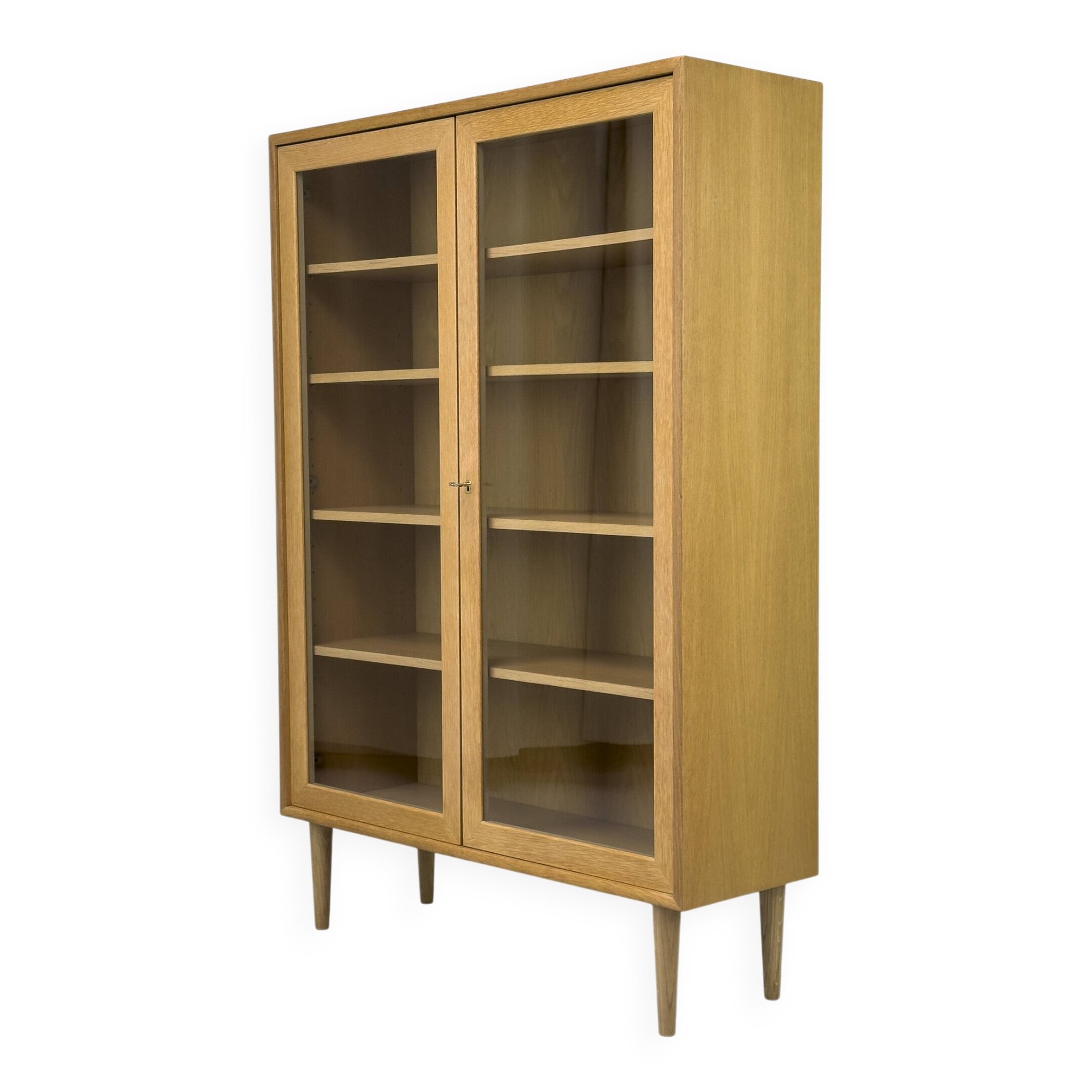 Mid Century Display Case in light oak by WK Möbel, 1970s