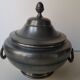Soup tureen on a pewter serving dish