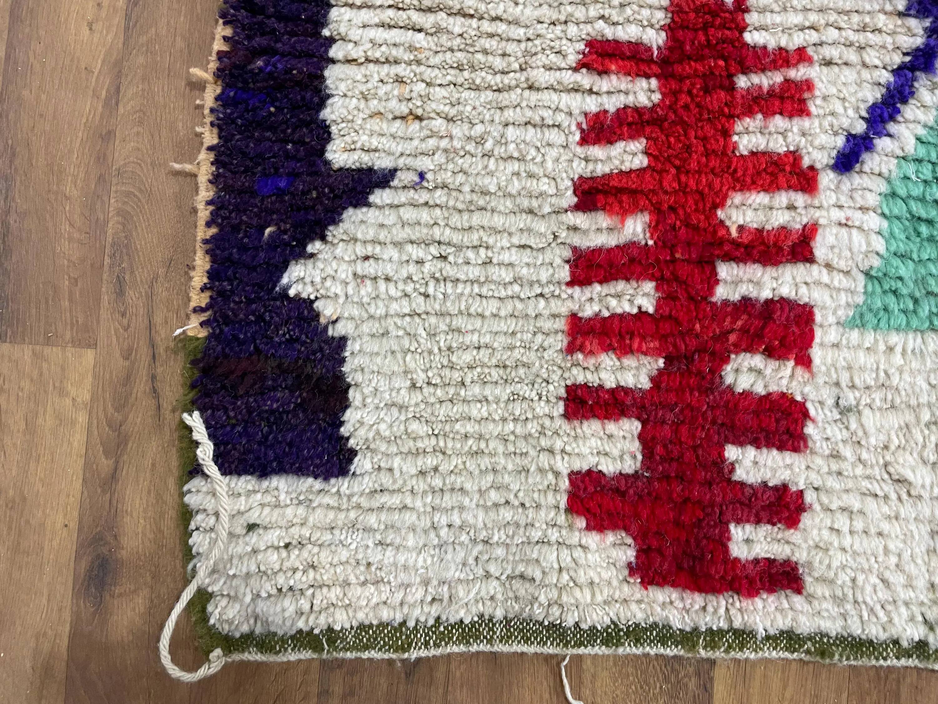 Handmade pure wool Moroccan rug 3x2 m