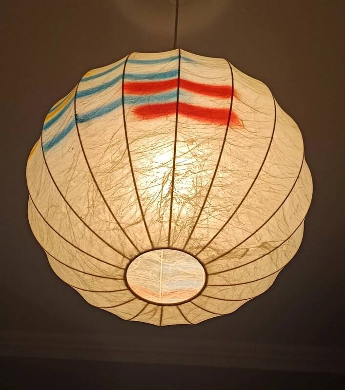 Chandelier Cocoon Creation Cazal Pop Art 1970s Italian 46cm Vintage