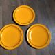 Set of three flat plates in glazed ceramic Thomas Germany from the years.