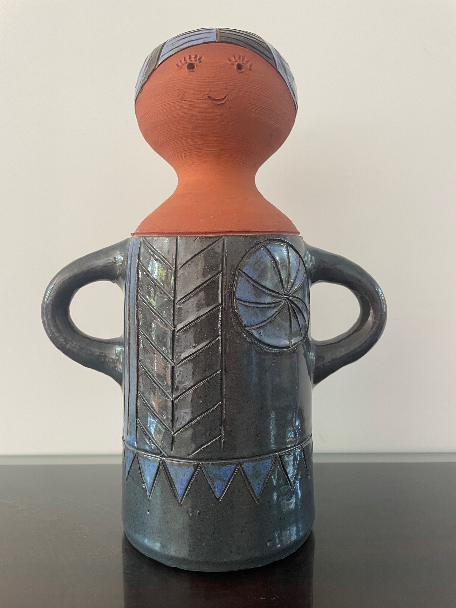 Vintage Vera Haij, Steneby. Ceramic Vera Haij Swedish - Modernist Vase Sweden Girl Pottery.