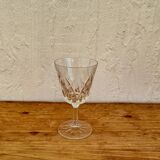 Set of 5 vintage chiseled glass wine glasses