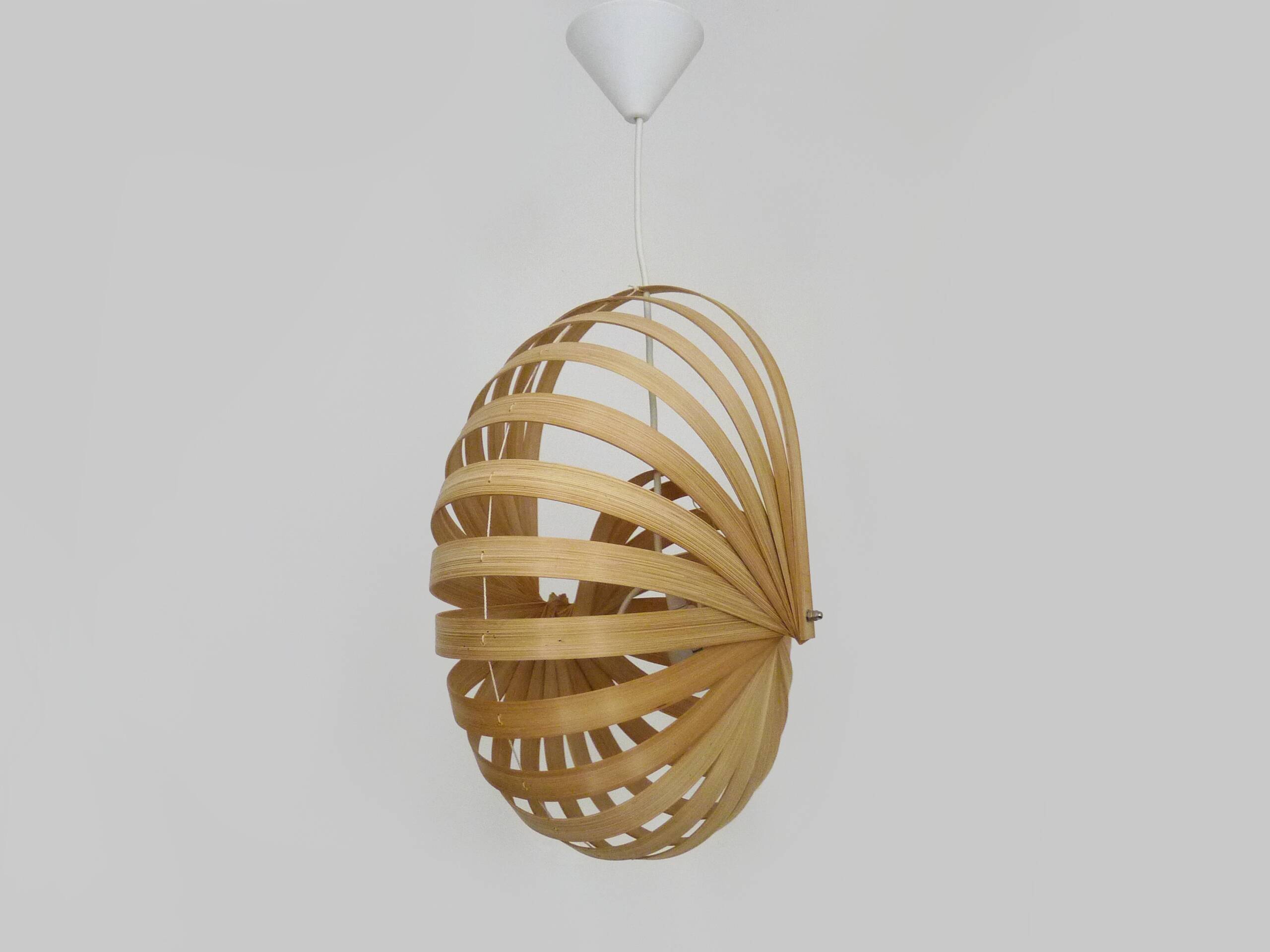 Nautilus pendant light made of wooden slats, 2000s
