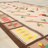 Immense tapis moderne vintage Kilim, 1970