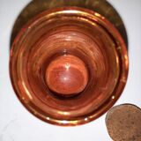 Flacon à pharmacie ambré en verre bullé ancien