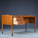 Asymmetrical Mid-Century Teak Desk with Bar, 1960s