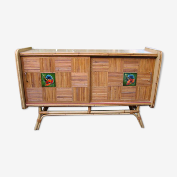 Rattan/vintage wicker sideboard 50/60