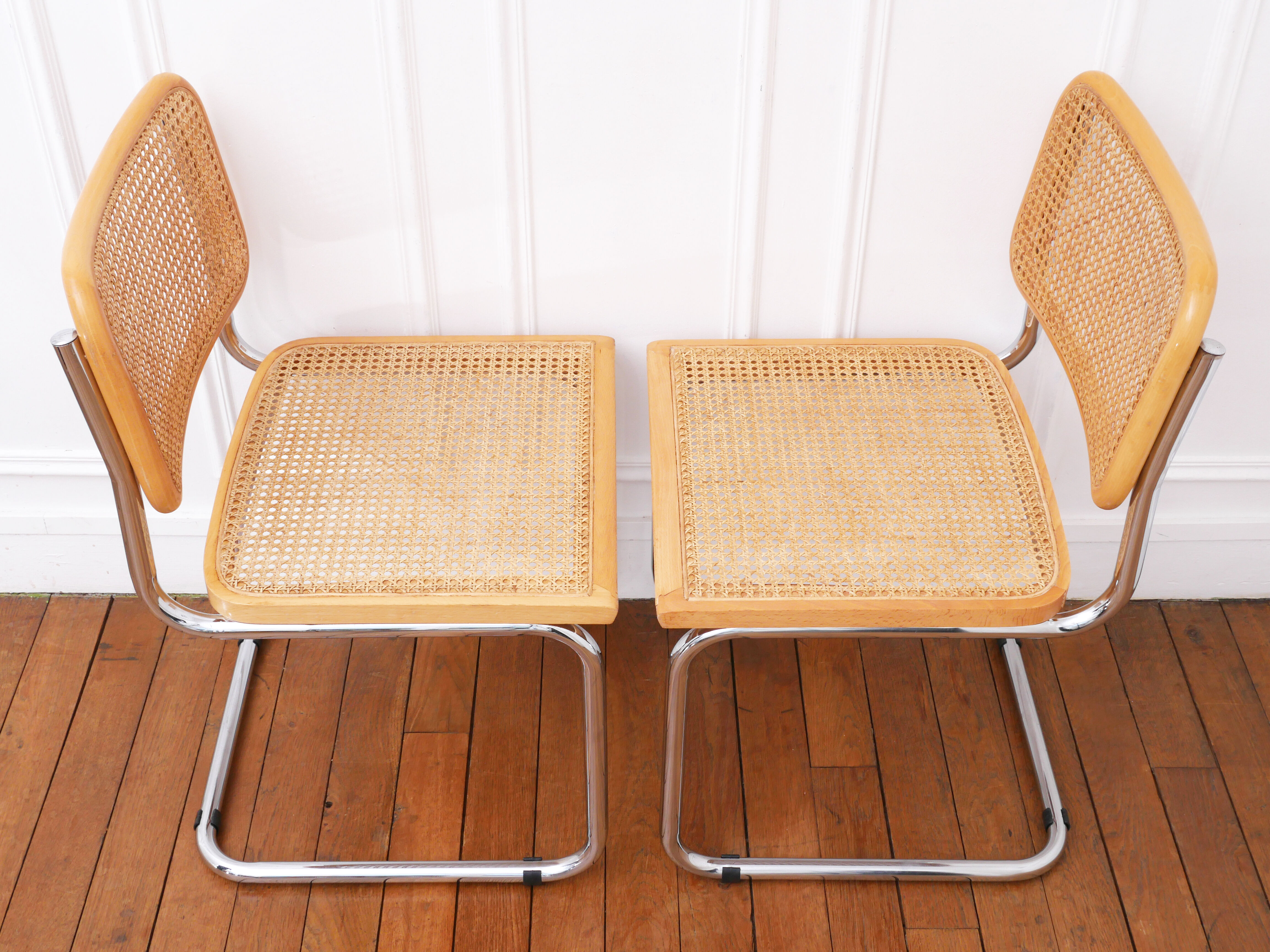 2 chaises Cesca B32 Marcel Breuer - Cannage assises refait