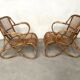 Pair of vintage rattan and bamboo chairs, 60s