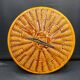 Vintage Vallauris plate, glazed ceramic in wicker style.
