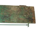 Unique Green Industrial Workbench Work Table Wood Metal 160cm