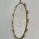 Oval brass mirror