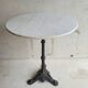 Round table bistro in white marble