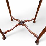 Antique oak side table with lion legs