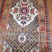 Handmade antique Persian camel hair runner 4' x 15.2' (122cm x 463cm) 1880s - 1B556