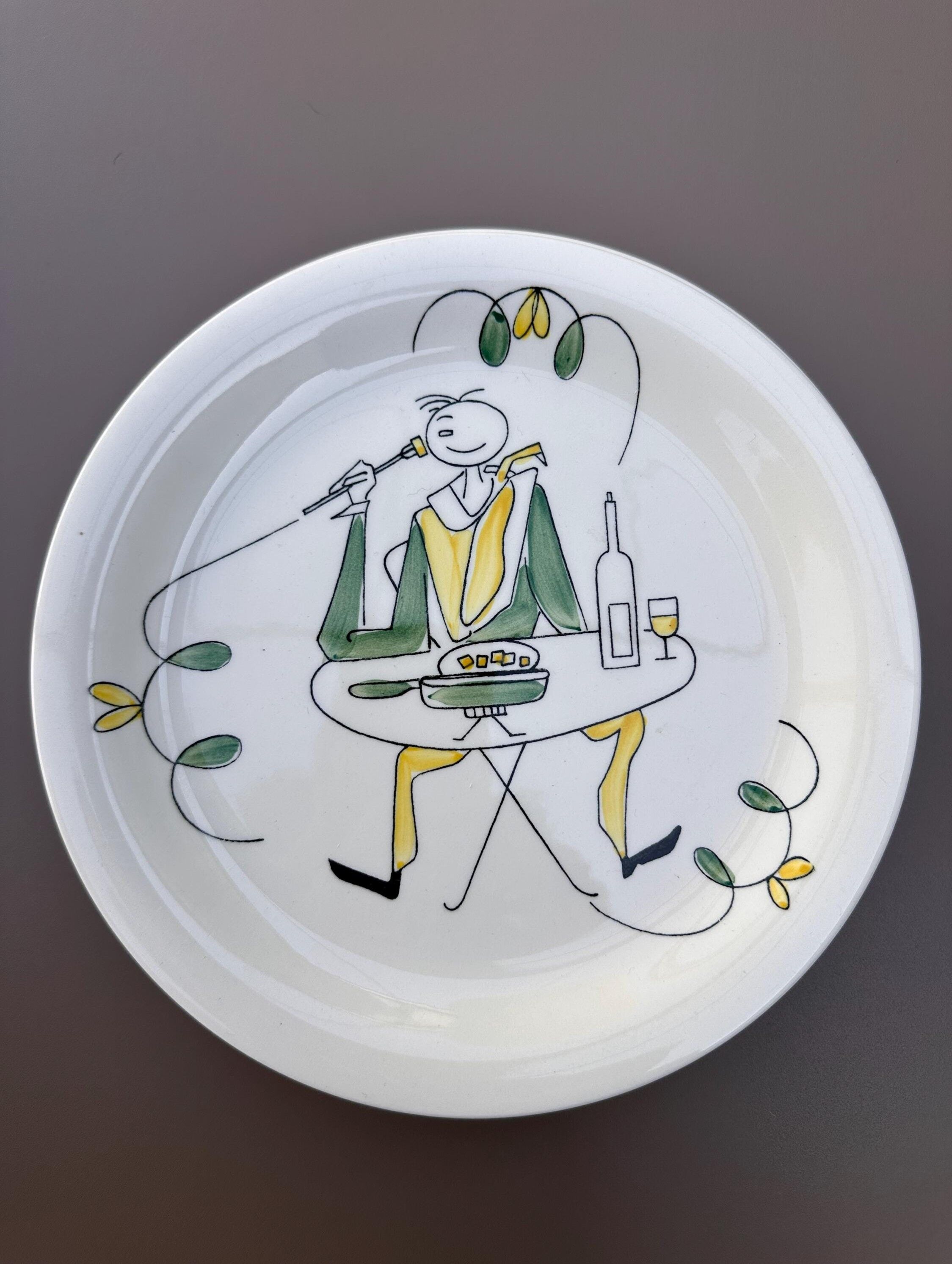 Set of 6 vintage Royal Sphinx Maastricht plates – Folk decor