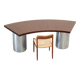 Italian walnut and chrome desk