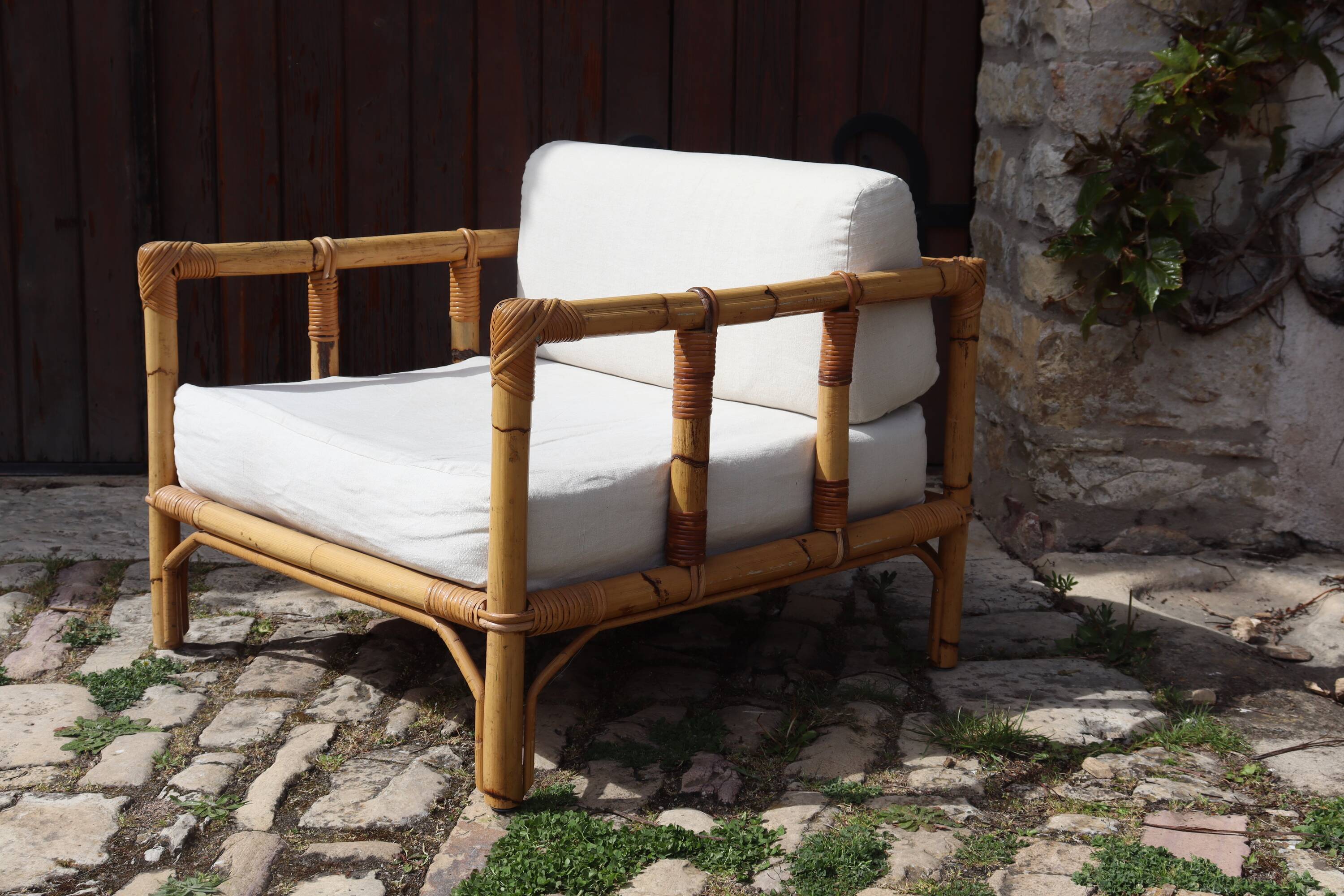 Rattan armchair Italy by Dal Vera 1970