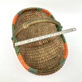 Rattan blade basket, circa 50-70