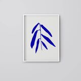 Blue botanical illustration giclee print, 50x70