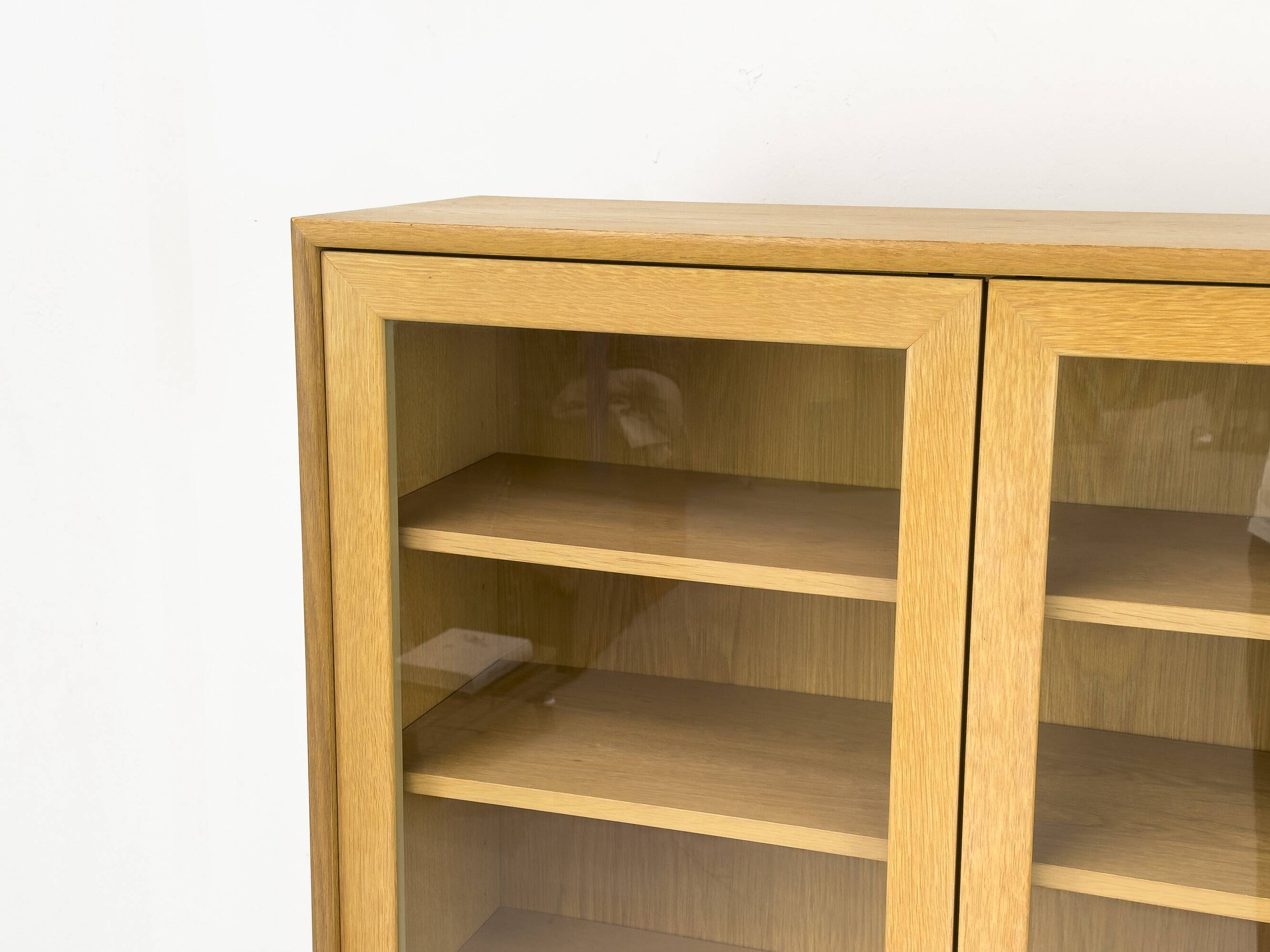 Mid Century Display Case in light oak by WK Möbel, 1970s