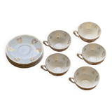 Coffee cups in fine Limoges Union Fraternelle porcelain, Paul Masquet edition