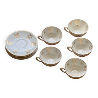 Tasses à café en porcelaine fine de Limoges Union Fraternelle édition Paul Masquet