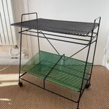 Side table • Vintage serving trolley • Vinyl record holder