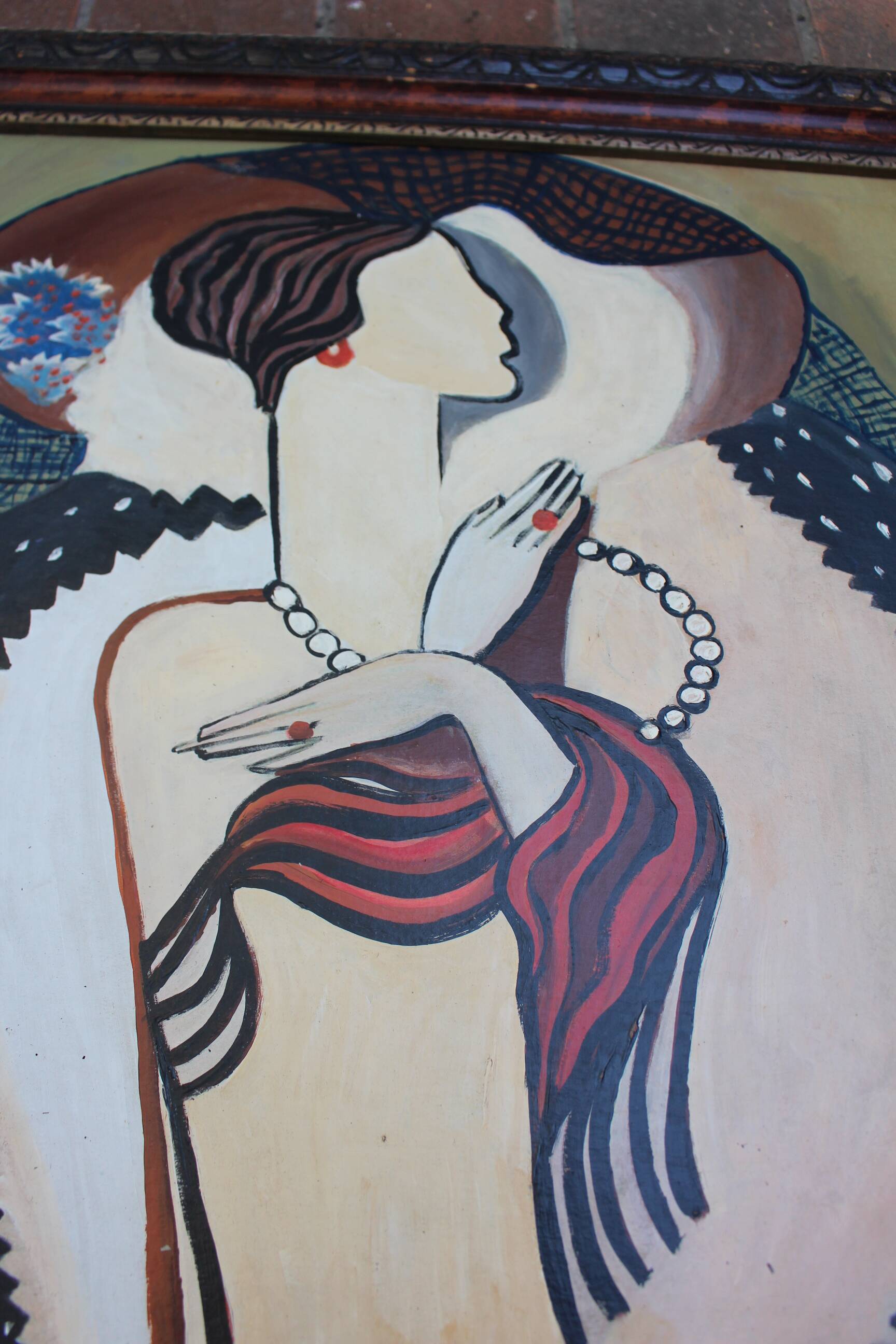 Mid-century modern expressionist oil painting nude from the 1960s.