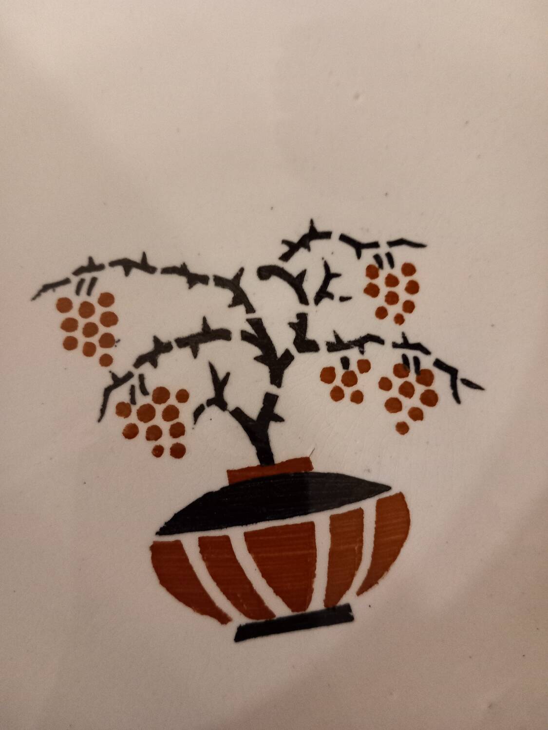 Set of 3 old earthenware fruit bowls from Saint Amand