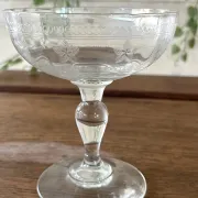 Champagne coupes etched set of 4