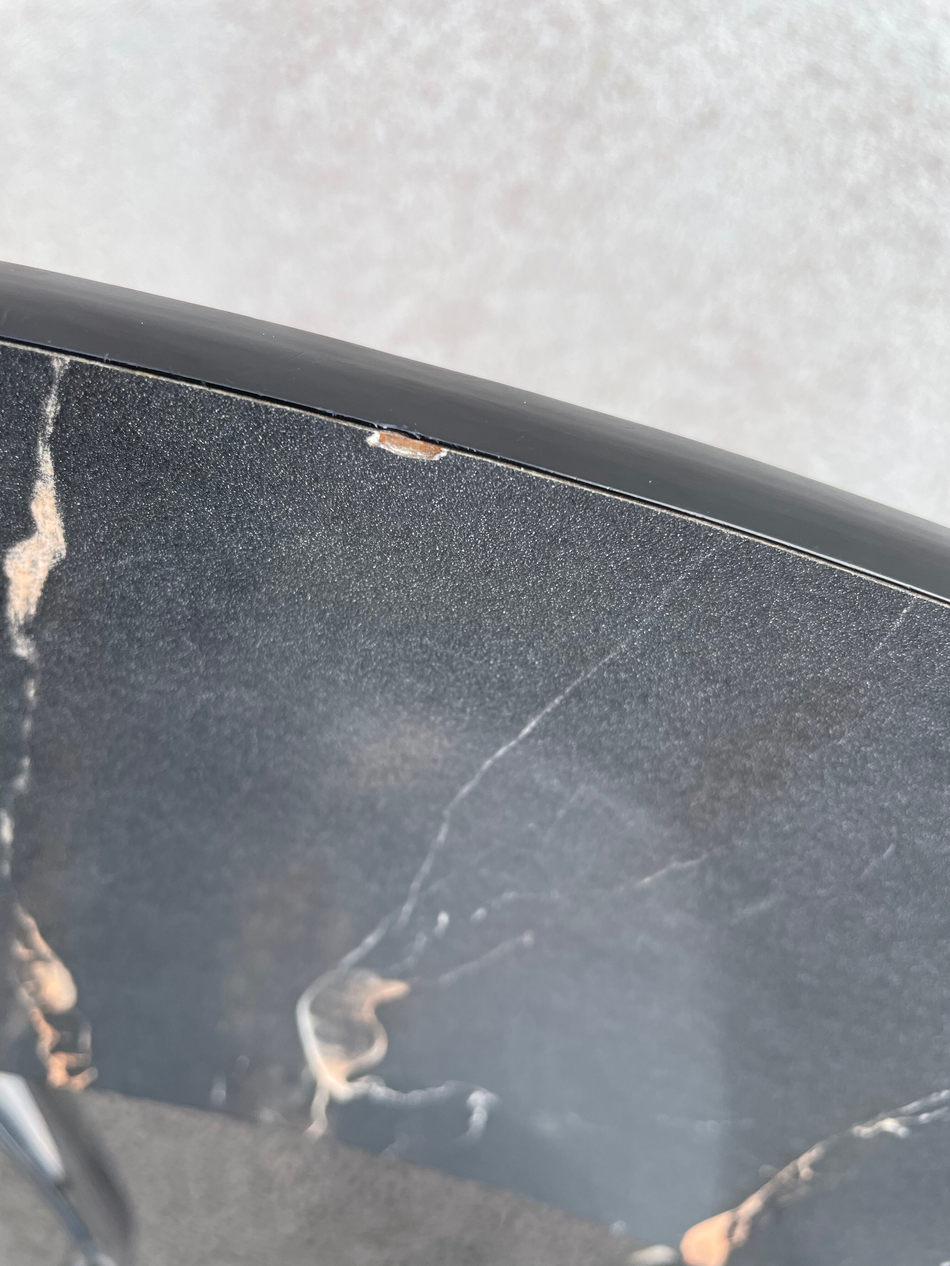 Black marbled formica chairs