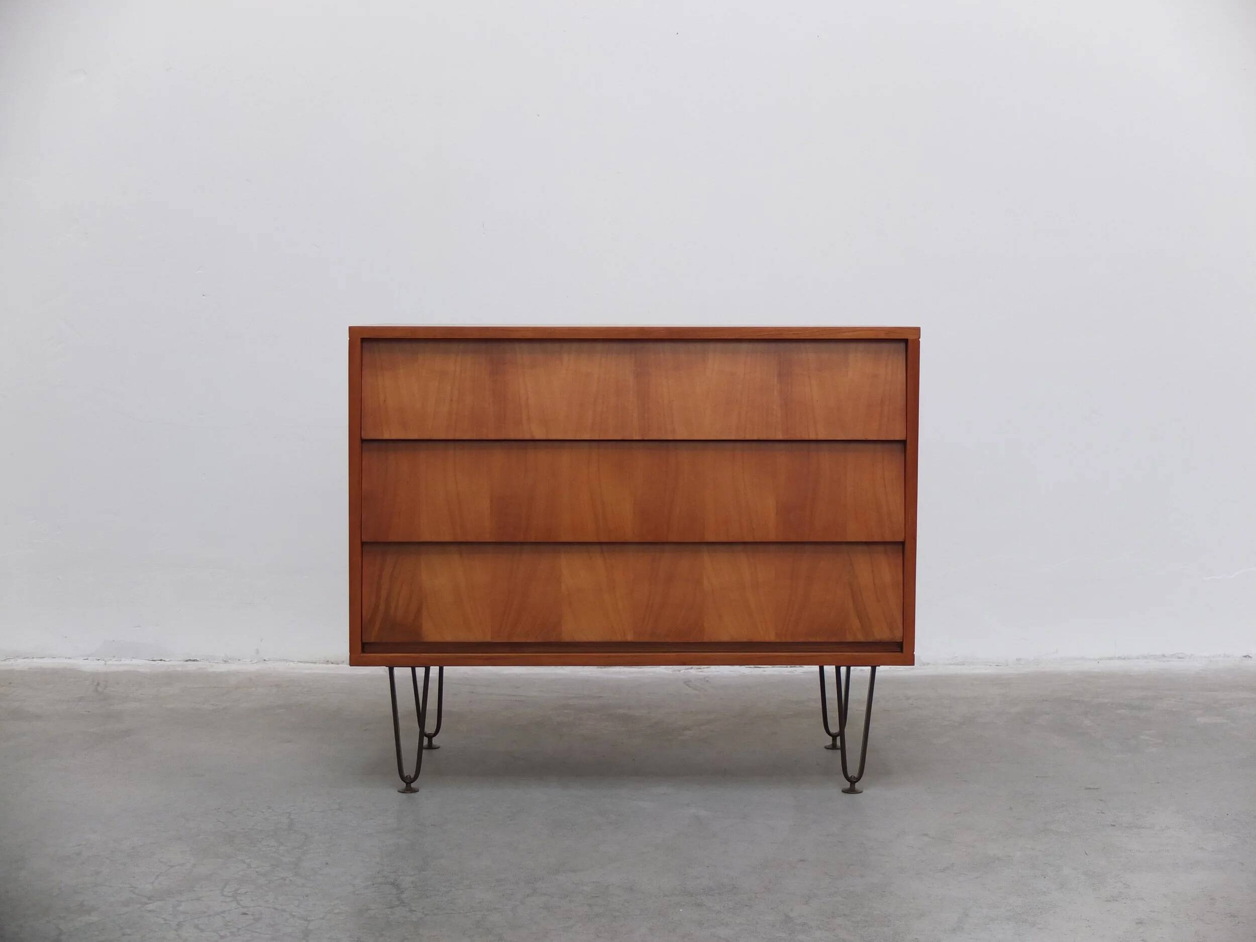 Pair of honey coloured cabinets by Alfred Hendrickx for Belform, 1950s