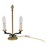 Very old Danish table lamp in brass and metal. 1930-1950s