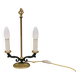 Très vieille lampe de table danoise en laiton et métal. Années 1930-1950.