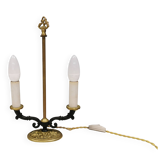 Very old Danish table lamp in brass and metal. 1930-1950s