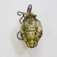 Vintage Italian wall light in transparent yellow blown glass and wrought iron. 70s 80s