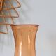 Large glass vase, apricot, French vintage, authentic