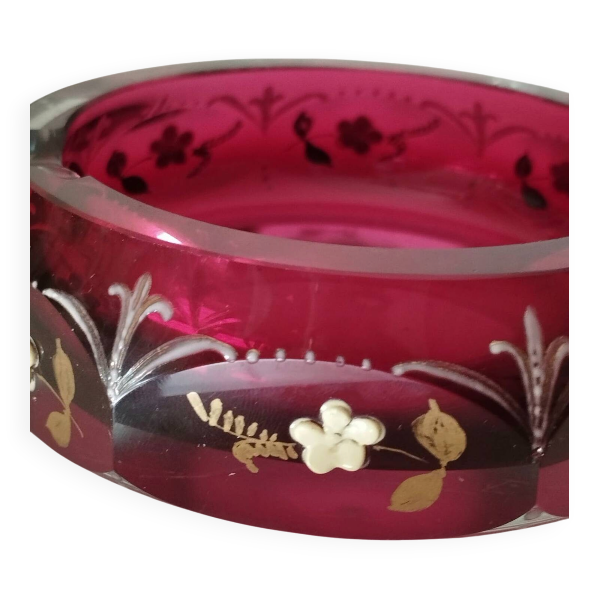 Bohemian crystal ashtray