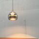 Suspended globe lamp in aluminium and glass in German Space style from the 1960s mid-century by Doria.