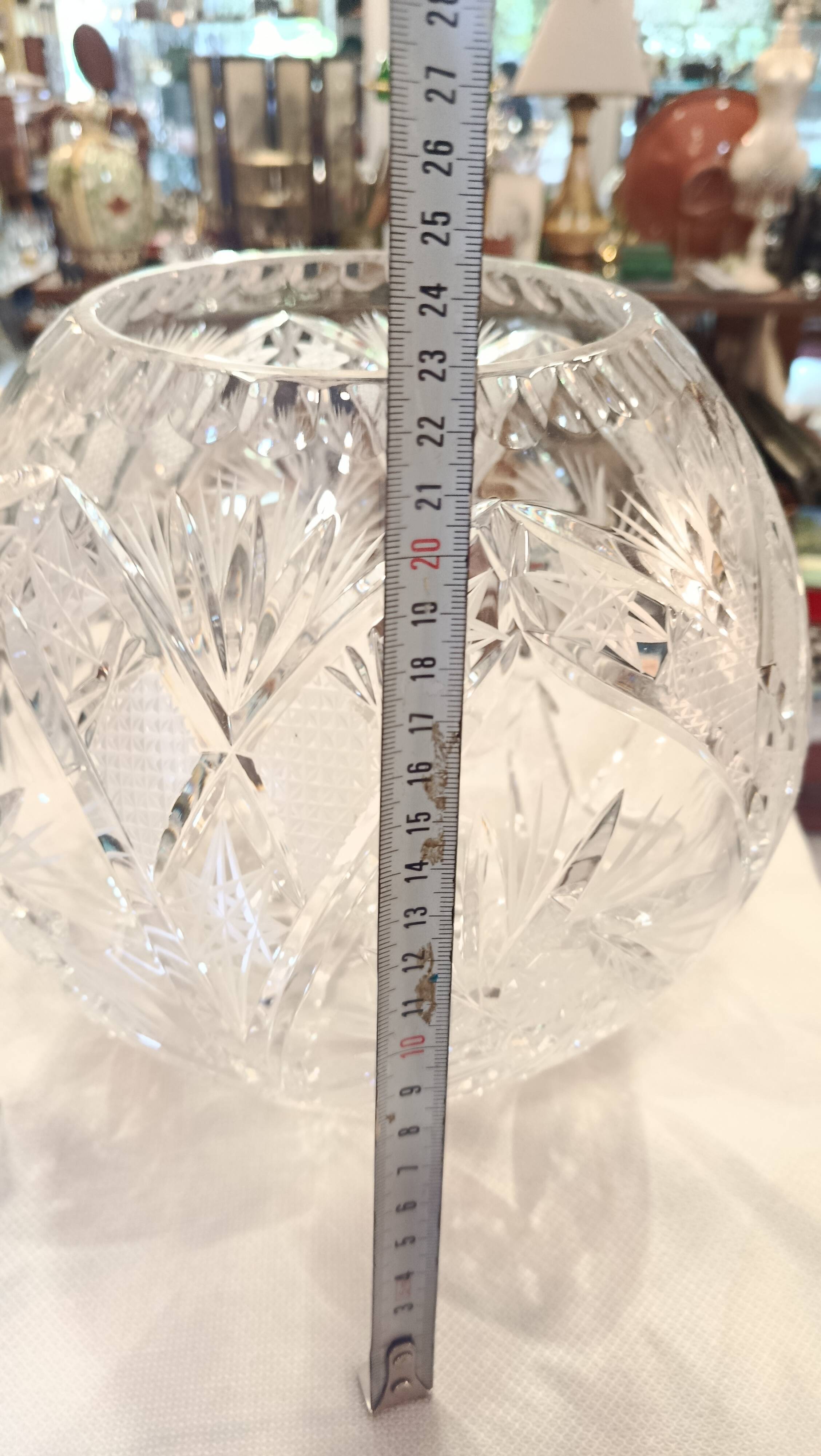 Vintage Bohemian crystal large vase