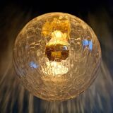 Vintage transparent cracked glass pendant, 1970s.