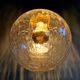 Vintage transparent cracked glass pendant, 1970s.