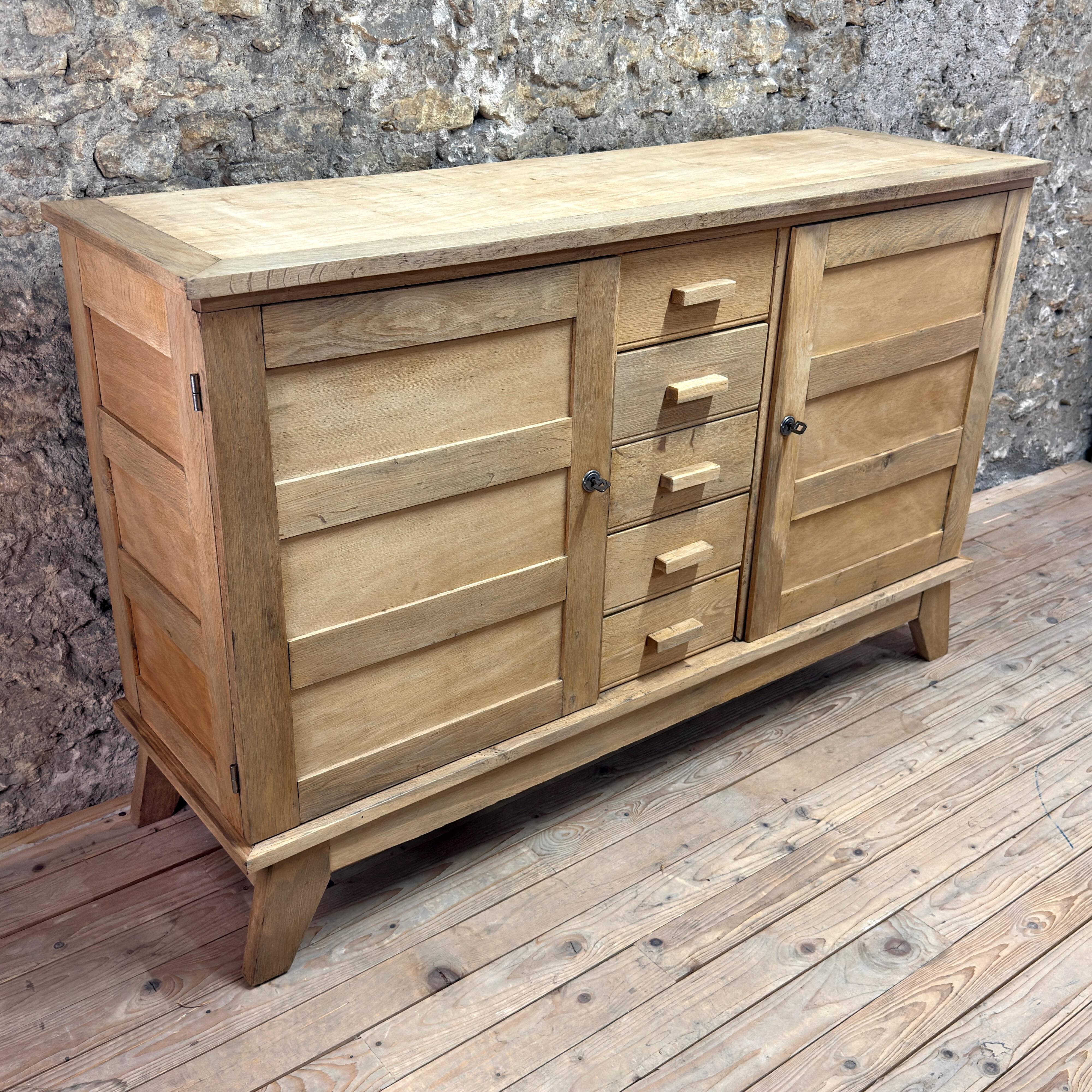 Buffet Very René Gabriel - Raw Oak - Reconstruction Furniture - Year
