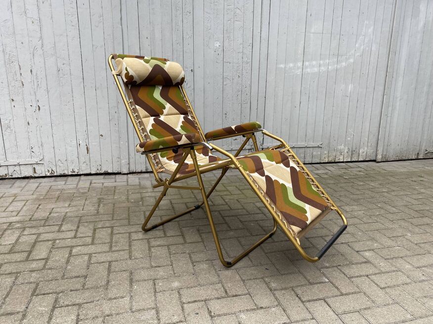 Transat vintage chaise longue Lafuma design 1970 | Selency