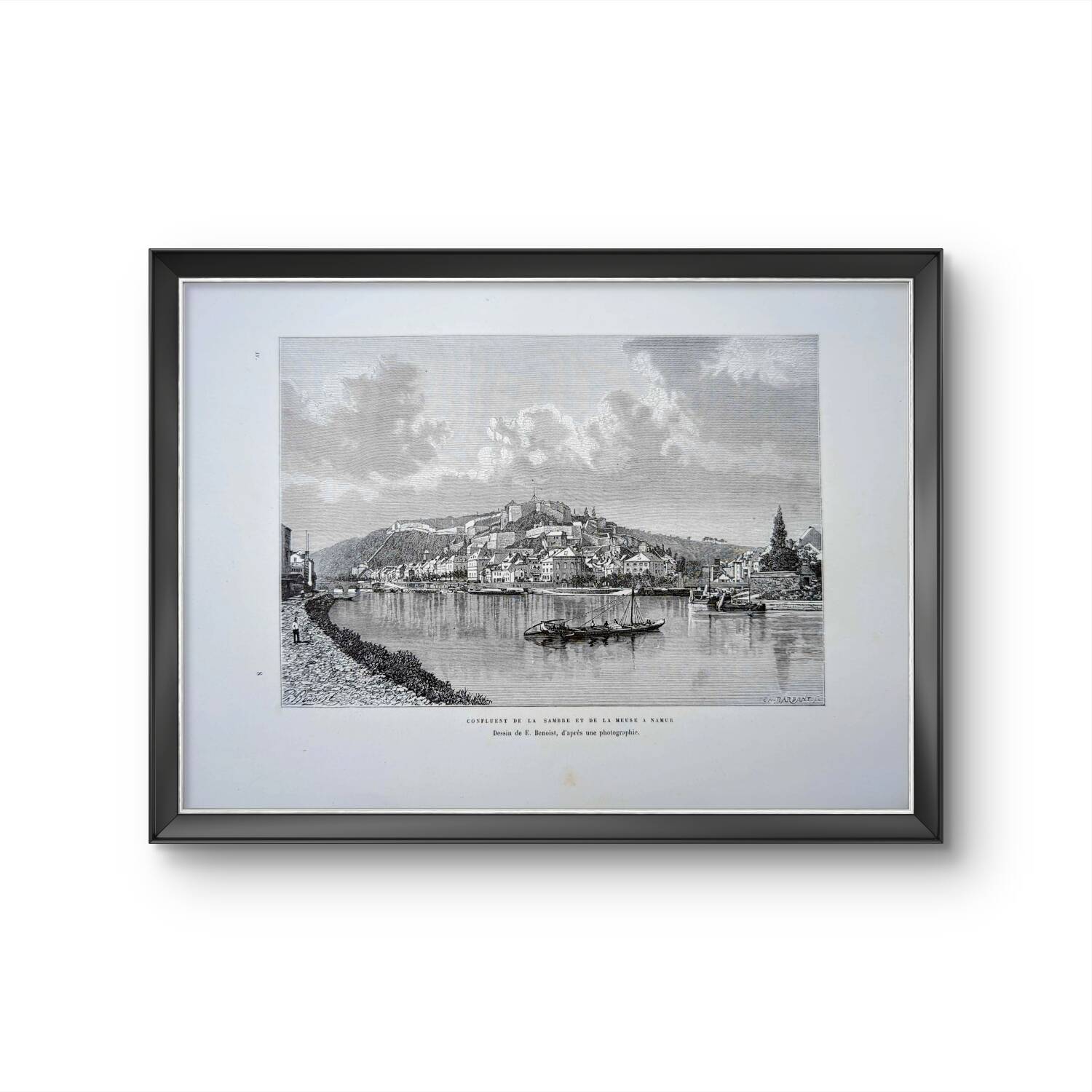 Namur, Belgium, Vintage engraving, 1879.