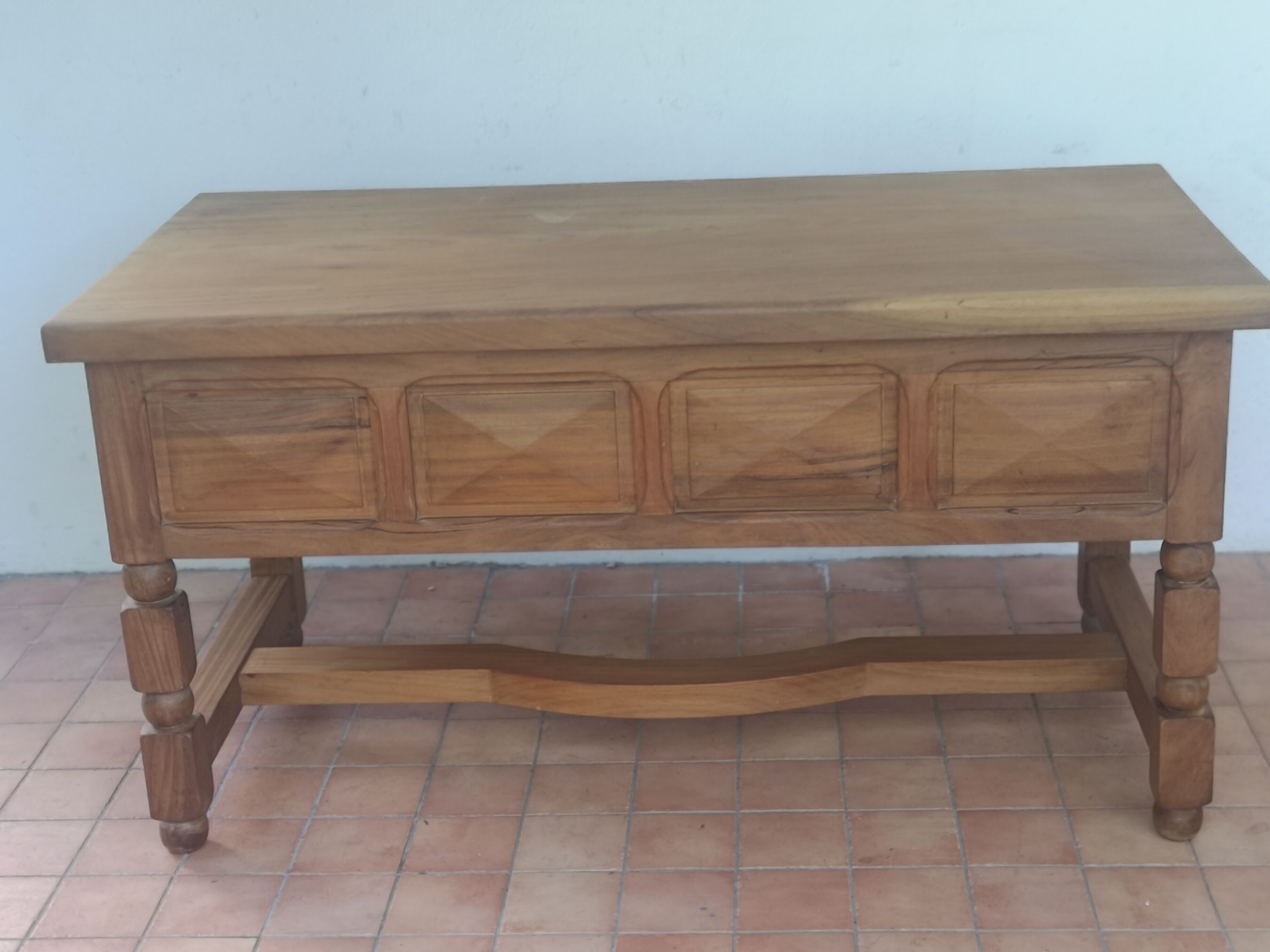 Brutalist minister's office in exotic wood