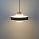 Danish space age hanging lamp, from the 80s, made of lacquered aluminum and acrylic plastic